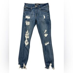 Express Jeans Women's Distressed Legging Mid-Rise Jeans Size 4